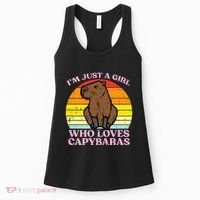 Just A Girl Who Loves Capybaras Retro Capy Rodent Women's Tank Top thumb 0