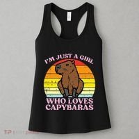 Just A Girl Who Loves Capybaras Retro Capy Rodent Women's Tank Top thumb 3