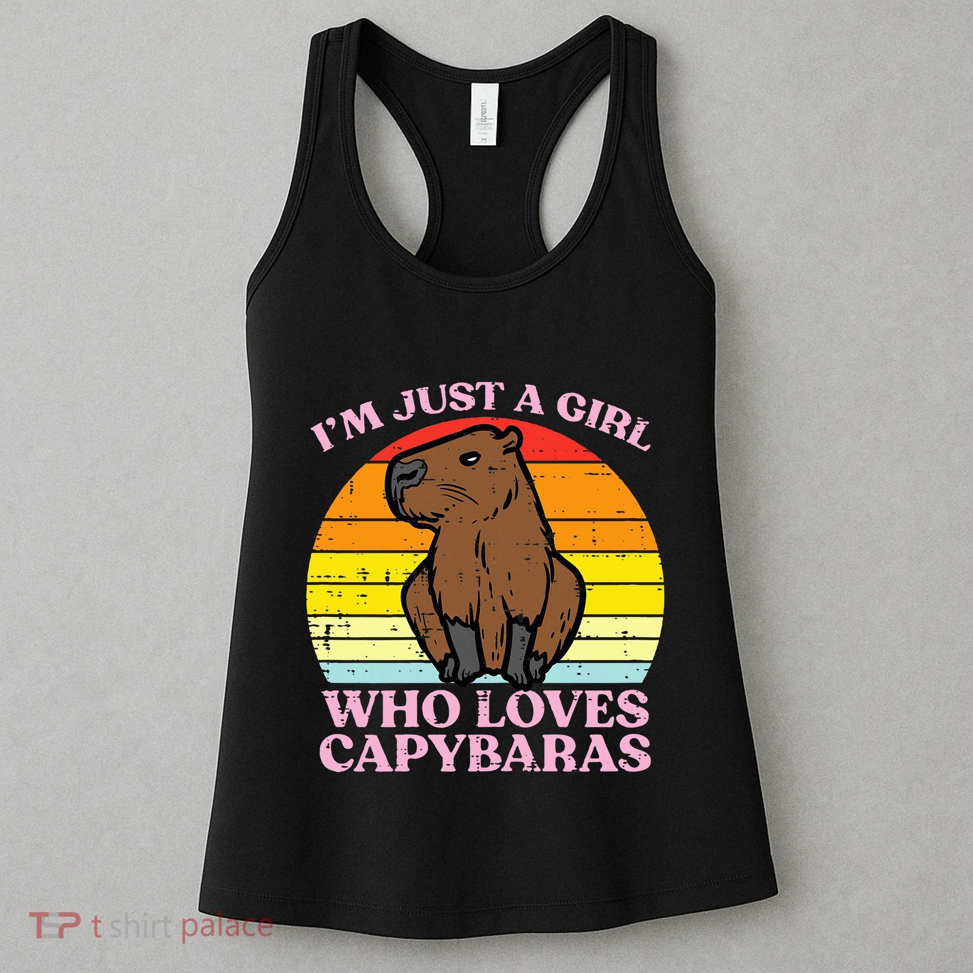 Just A Girl Who Loves Capybaras Retro Capy Rodent Women's Tank Top