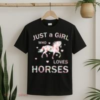 JUST A GIRL WHO LOVEs Horses T-Shirt thumb 2