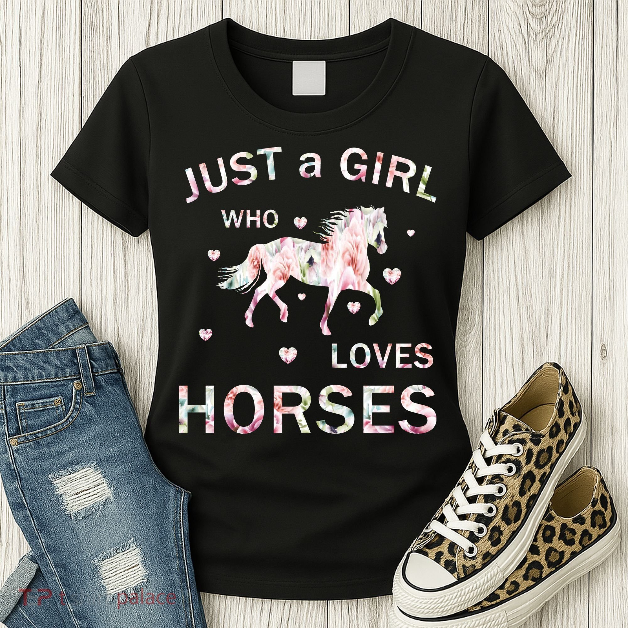 JUST A GIRL WHO LOVEs Horses Women's T-Shirt