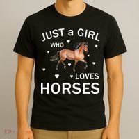 JUST A GIRL WHO LOVEs Horses T-Shirt thumb 3