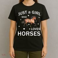 JUST A GIRL WHO LOVEs Horses T-Shirt thumb 4