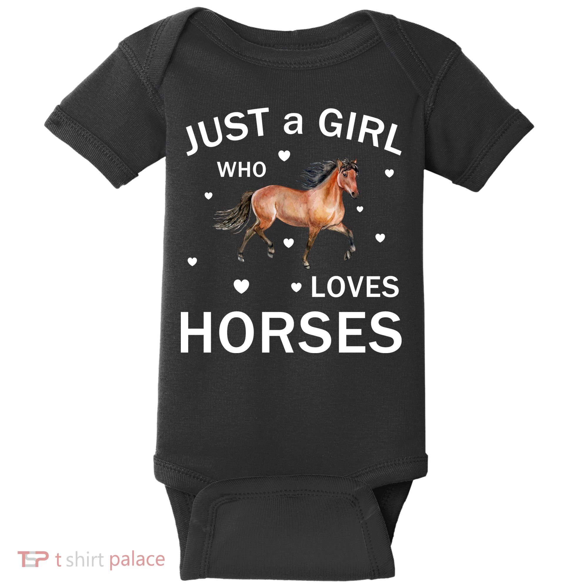 JUST A GIRL WHO LOVEs Horses Baby Bodysuit