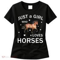 JUST A GIRL WHO LOVEs Horses Women's T-Shirt thumb 0