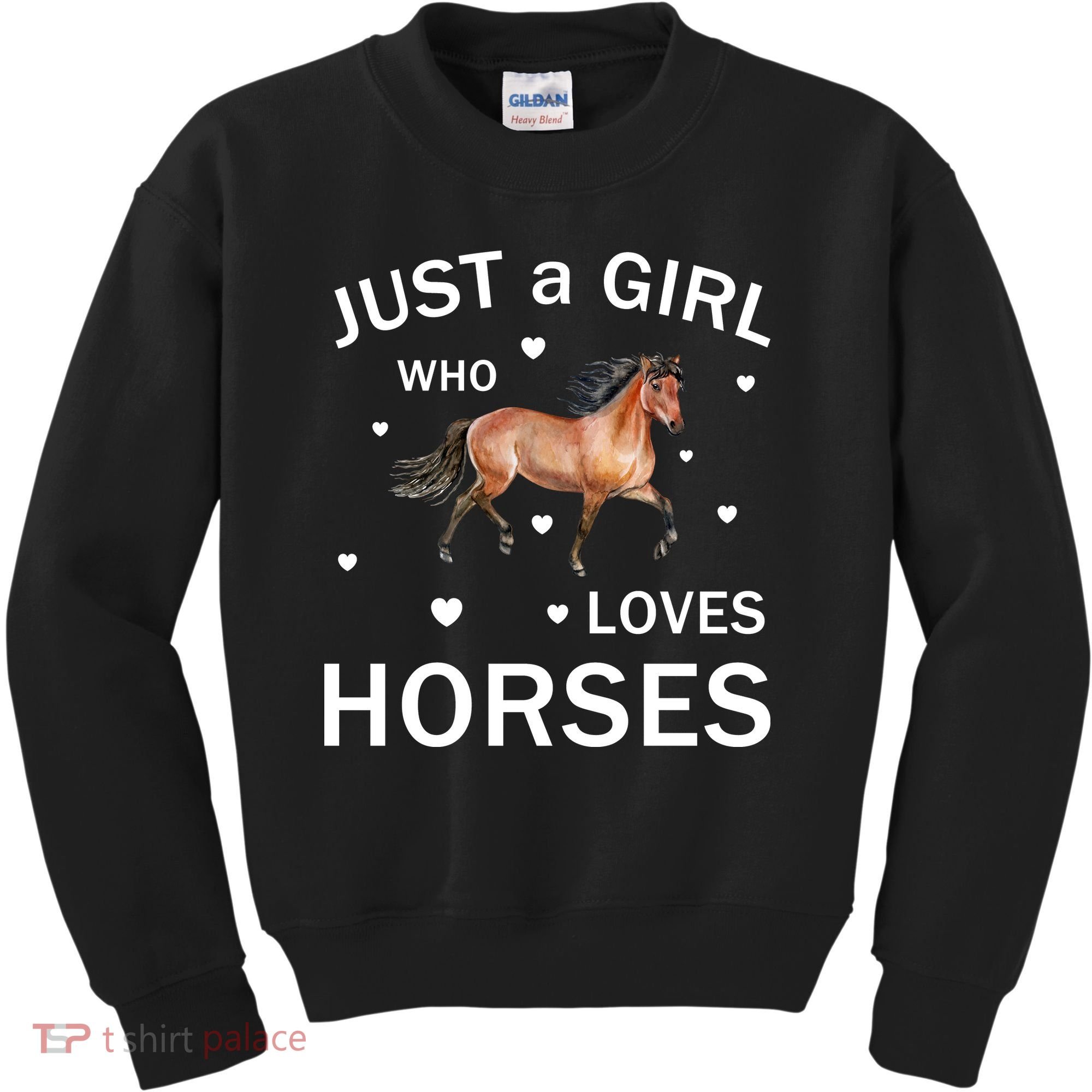 JUST A GIRL WHO LOVEs Horses Kids Sweatshirt