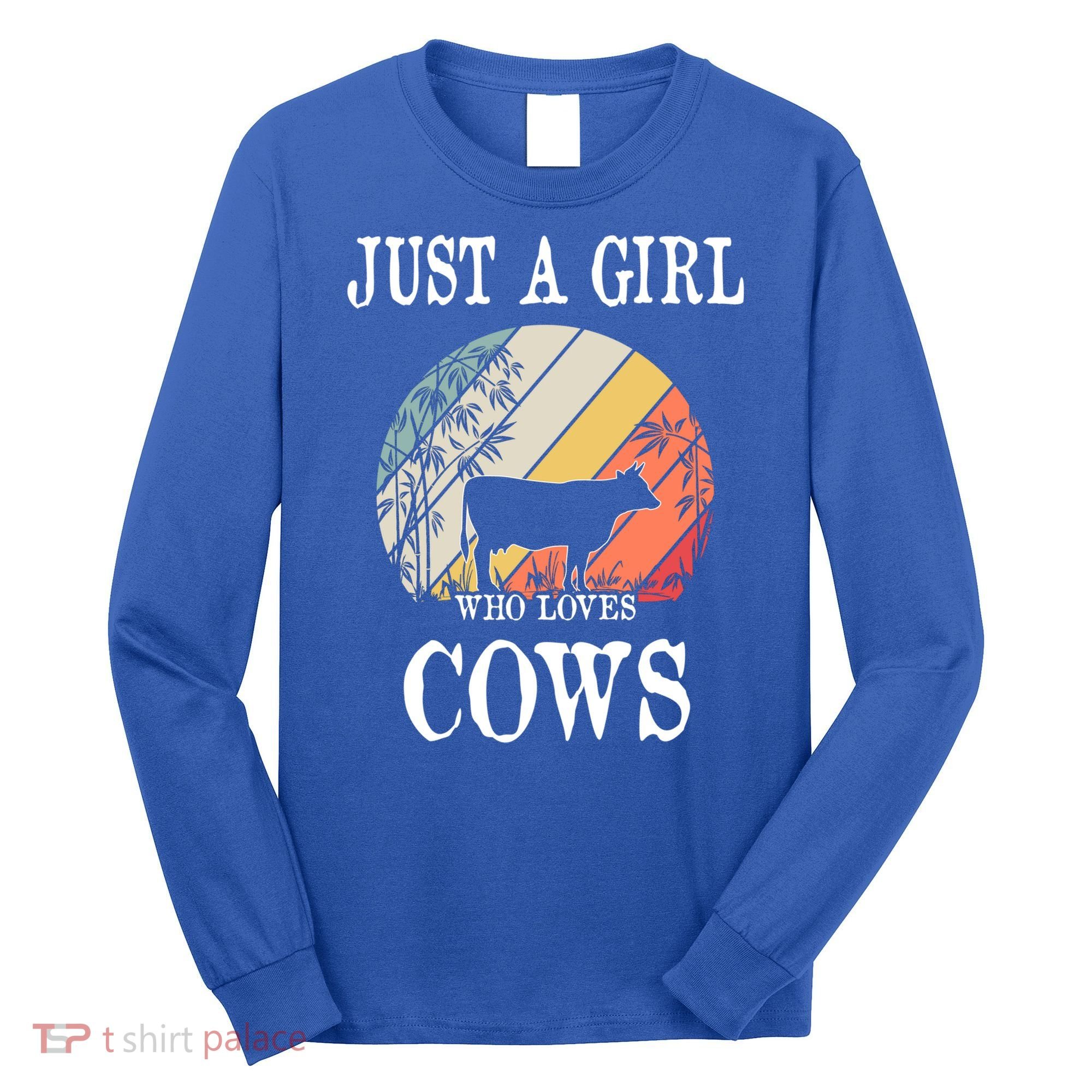 Just A Girl Who Loves Cows Cute Gift Long Sleeve Shirt
