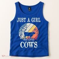 Just A Girl Who Loves Cows Cute Gift Tank Top thumb 2