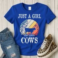 Just A Girl Who Loves Cows Cute Gift Women's T-Shirt thumb 3