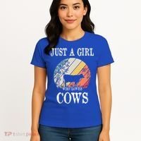 Just A Girl Who Loves Cows Cute Gift Women's T-Shirt thumb 4