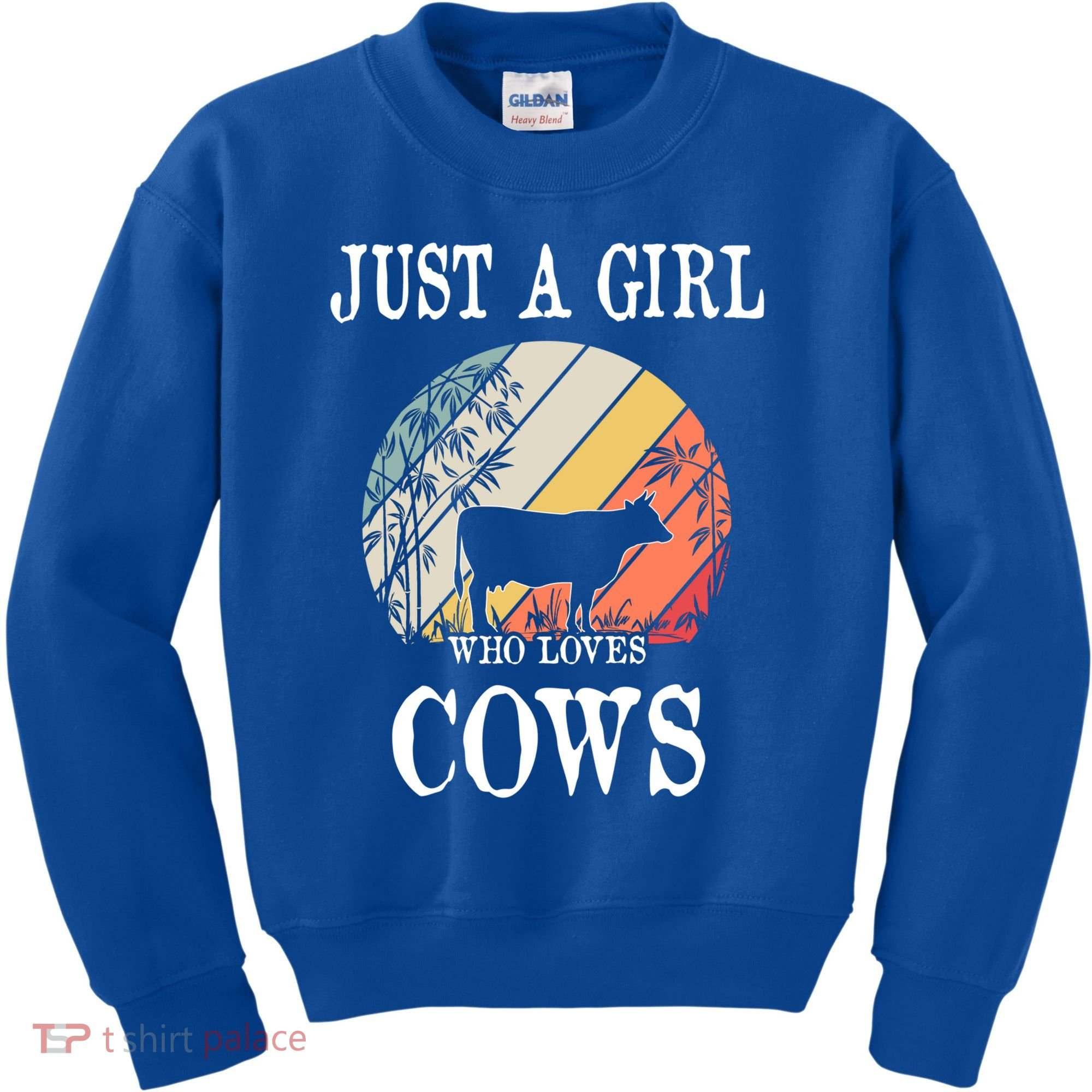 Just A Girl Who Loves Cows Cute Gift Kids Sweatshirt