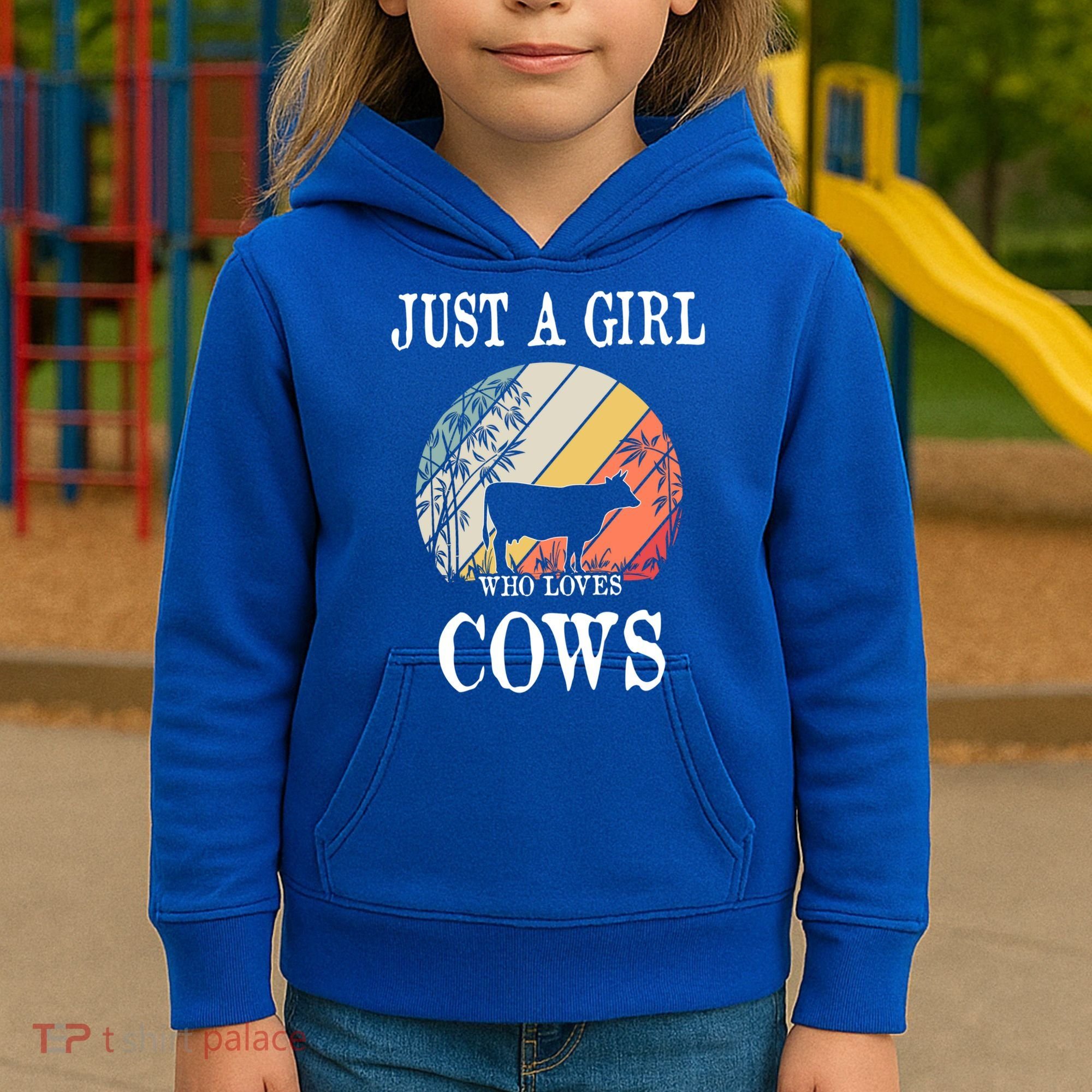 Just A Girl Who Loves Cows Cute Gift Kids Hoodie