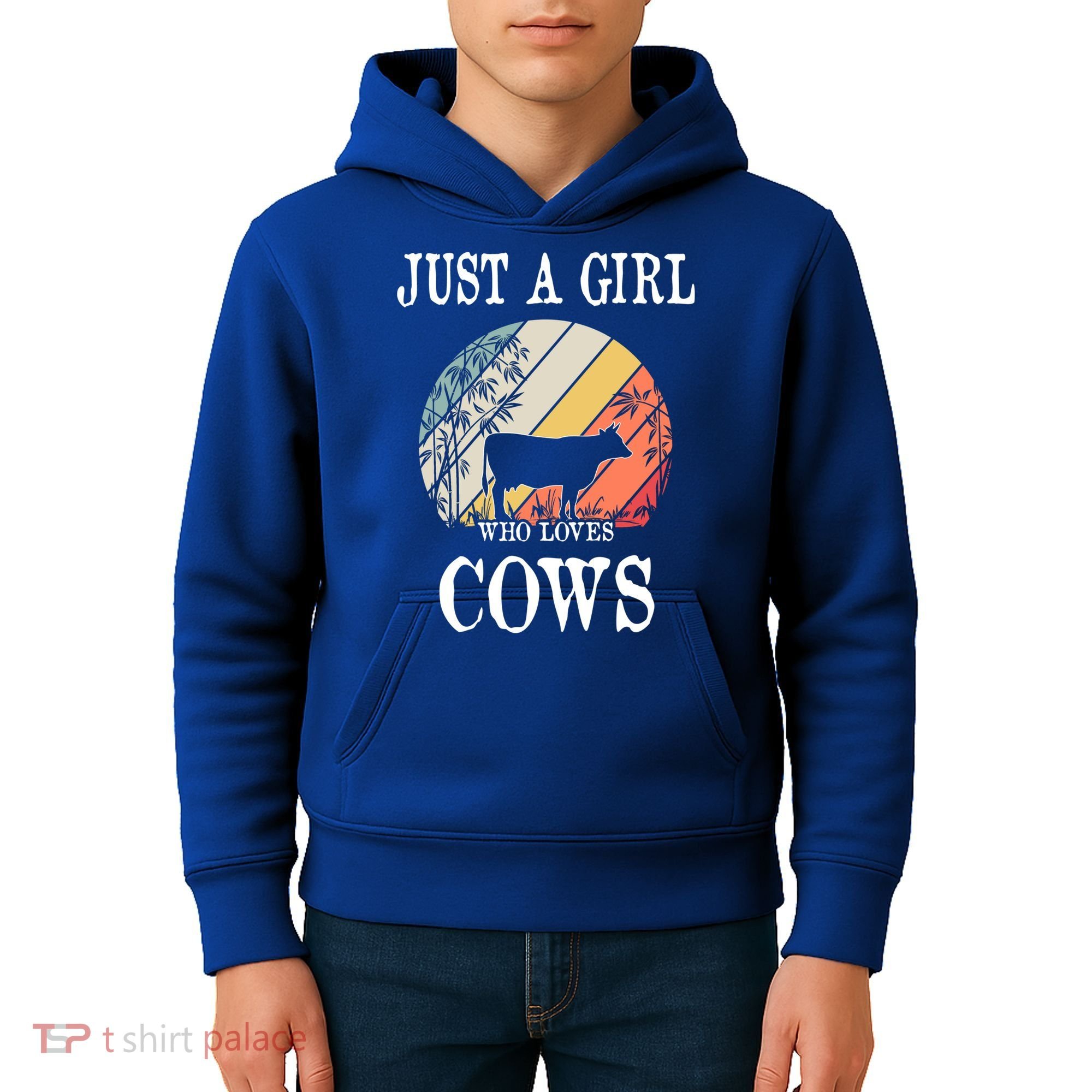 Just A Girl Who Loves Cows Cute Gift Kids Hoodie