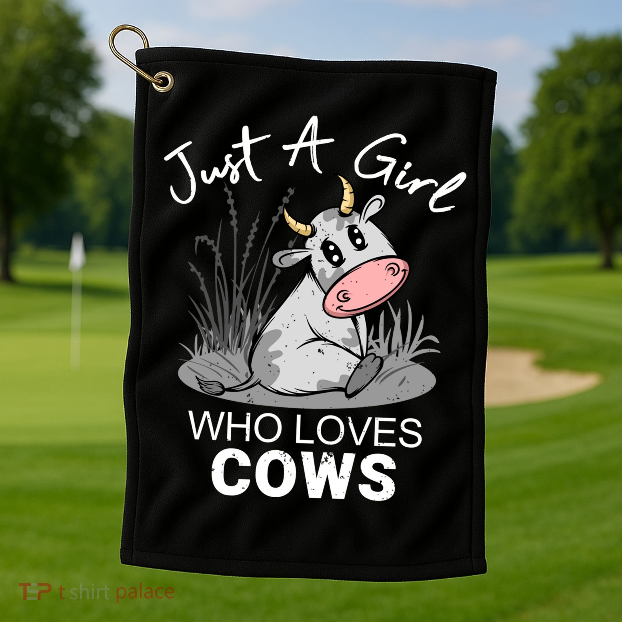 Just A Girl Who Loves Cows Cute Gift Golf Towel