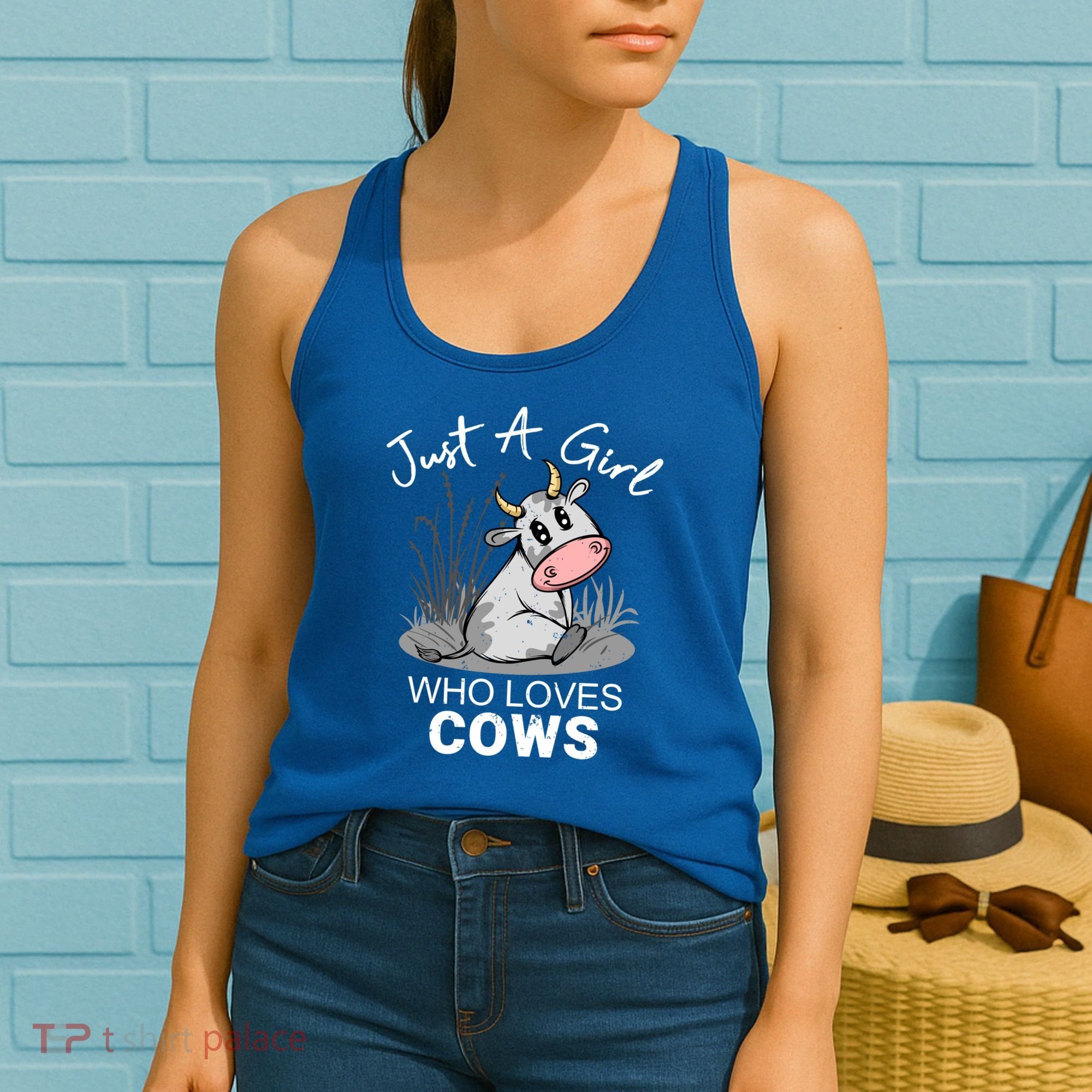 Just A Girl Who Loves Cows Cute Gift Women's Tank Top