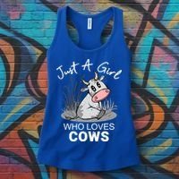 Just A Girl Who Loves Cows Cute Gift Women's Tank Top thumb 3