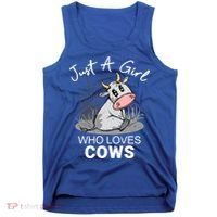 Just A Girl Who Loves Cows Cute Gift Tank Top thumb 0
