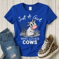 Just A Girl Who Loves Cows Cute Gift Women's T-Shirt thumb 3