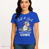 Just A Girl Who Loves Cows Cute Gift Women's T-Shirt thumb 4