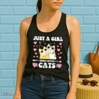 Just A Girl Who Loves Cats Women's Tank Top thumb 2