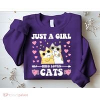 Just A Girl Who Loves Cats Sweatshirt thumb 2