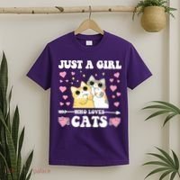 Just A Girl Who Loves Cats T-Shirt thumb 2