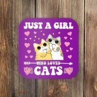 Just A Girl Who Loves Cats Coaster thumb 0