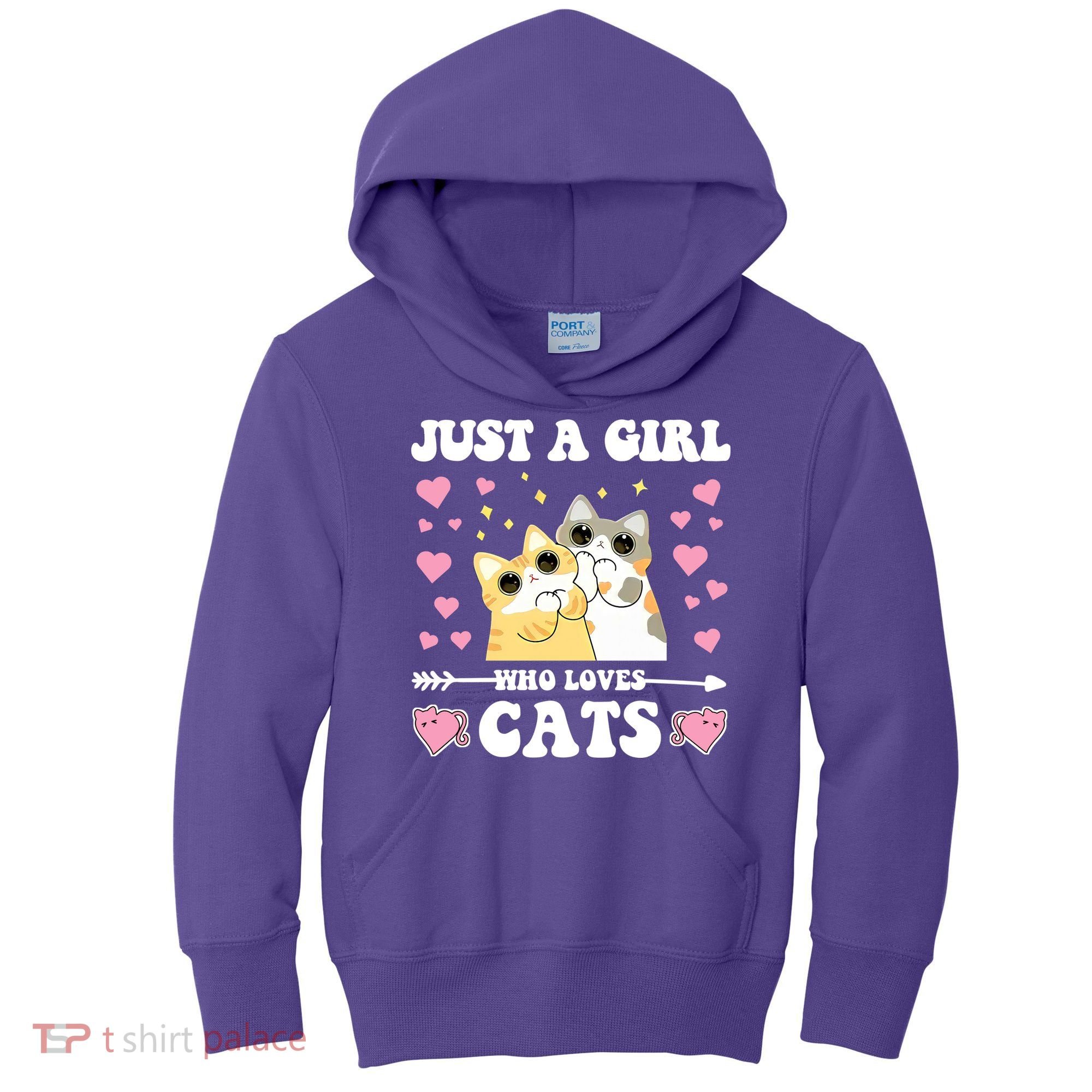 Just A Girl Who Loves Cats Kids Hoodie