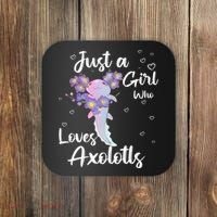 Just A Girl Who Loves Axolotls Coaster thumb 0
