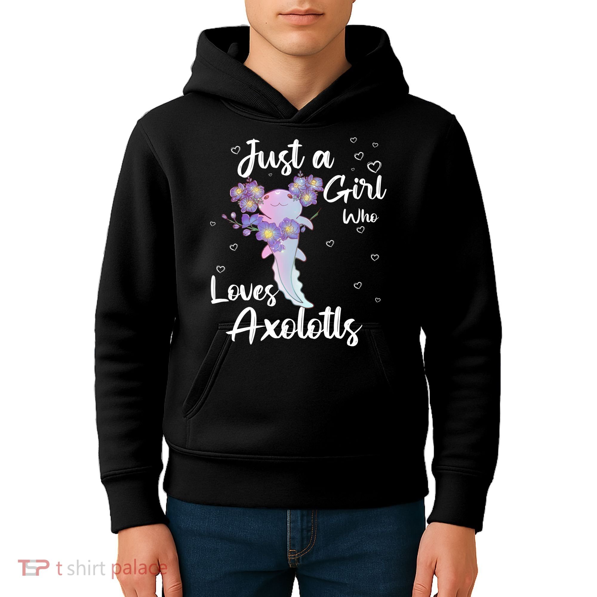 Just A Girl Who Loves Axolotls Kids Hoodie