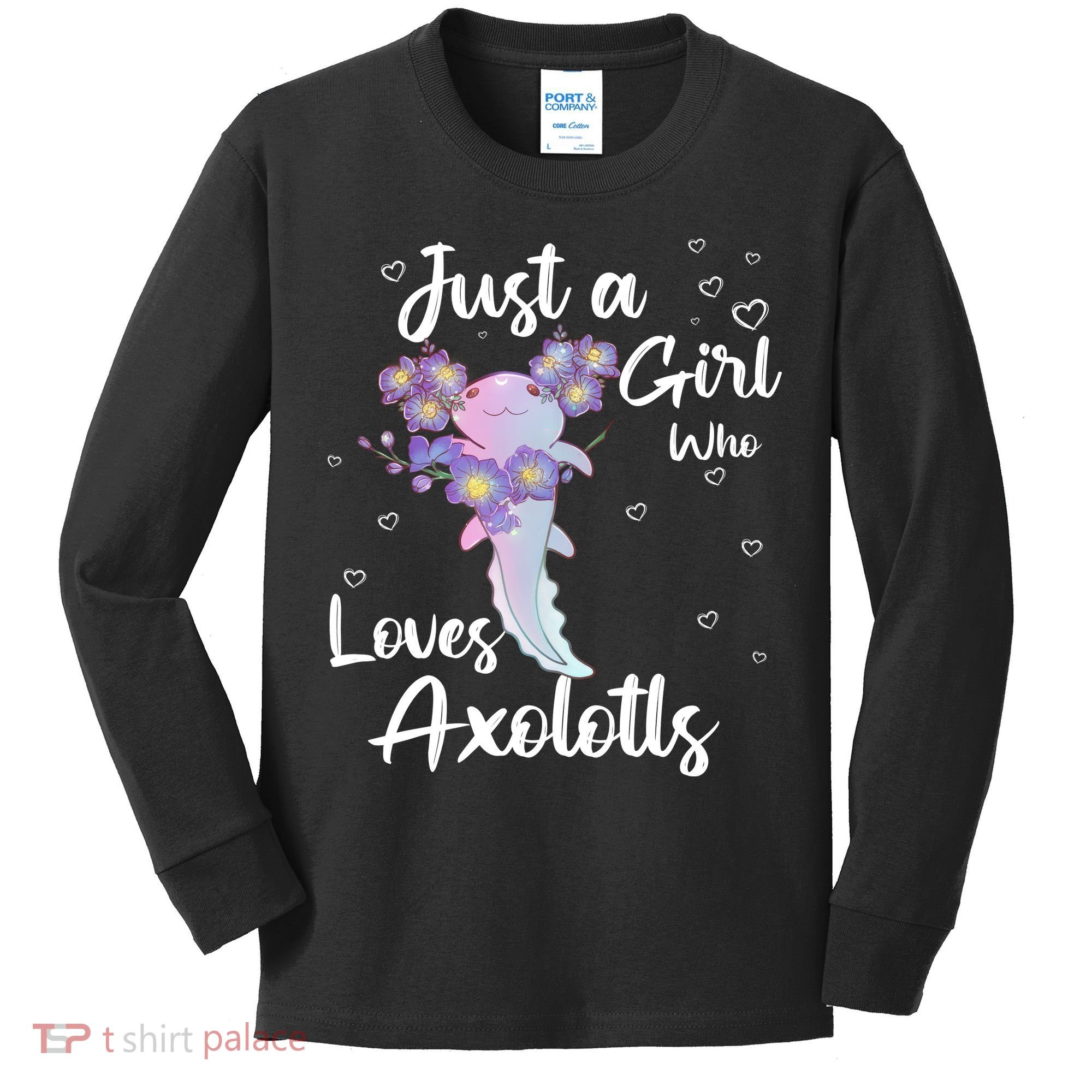 Just A Girl Who Loves Axolotls Kids Long Sleeve Shirt