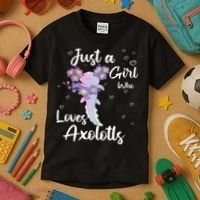 Just A Girl Who Loves Axolotls Kids T-Shirt thumb 3