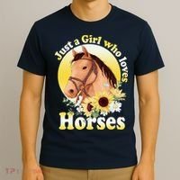 Just A Girl Who Loves Horses Riding T-Shirt thumb 3