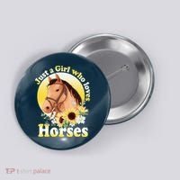Just A Girl Who Loves Horses Riding Button thumb 0