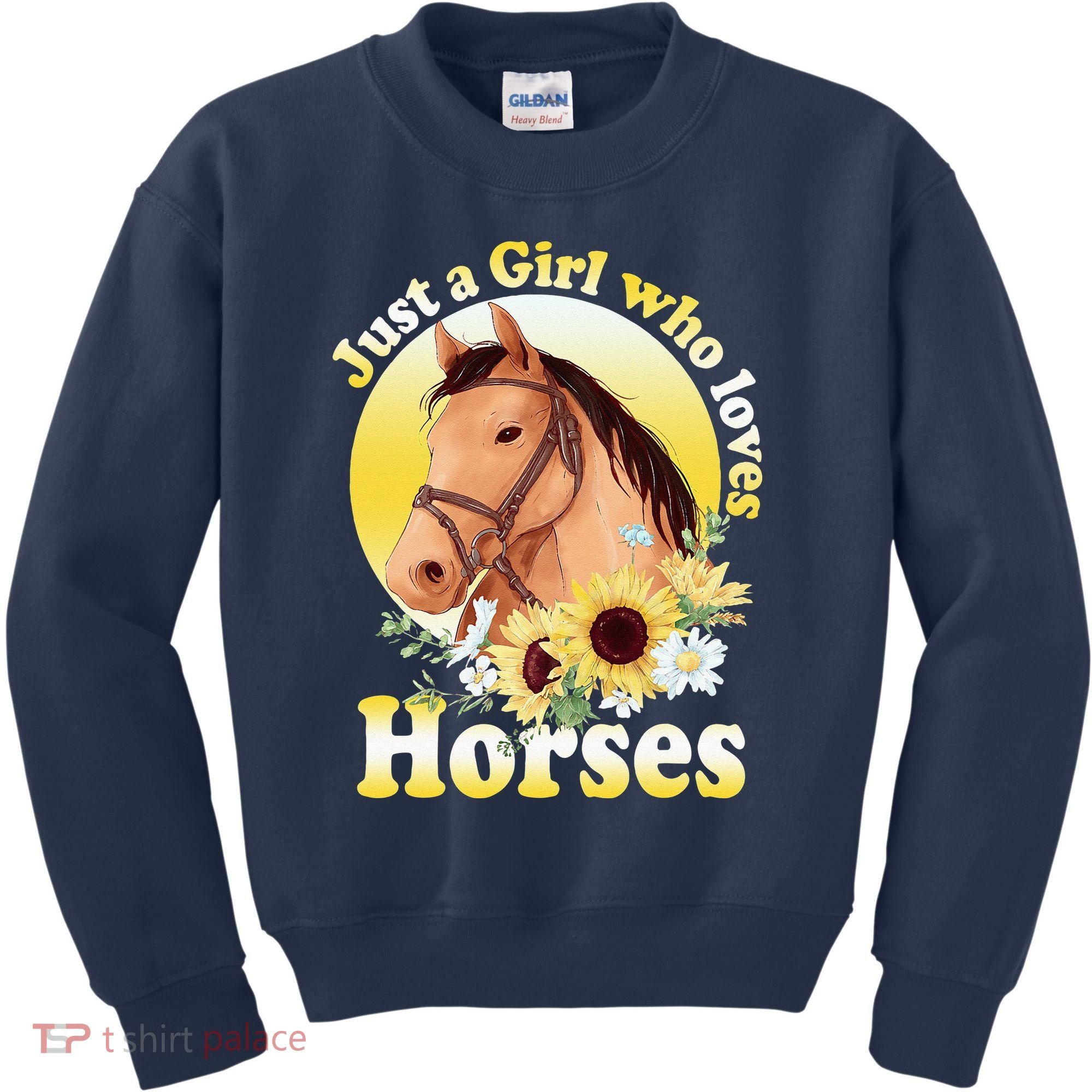 Just A Girl Who Loves Horses Riding Kids Sweatshirt