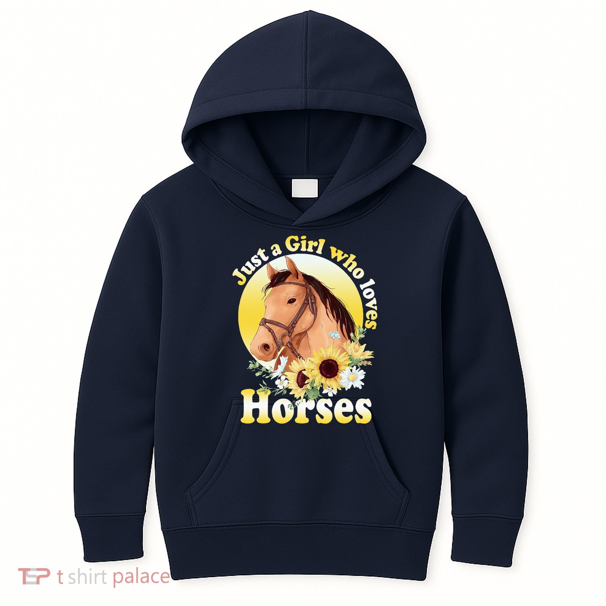 Just A Girl Who Loves Horses Riding Kids Hoodie