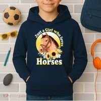Just A Girl Who Loves Horses Riding Kids Hoodie thumb 2