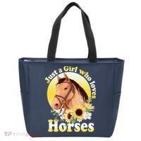 Just A Girl Who Loves Horses Riding Tote Bag thumb 0