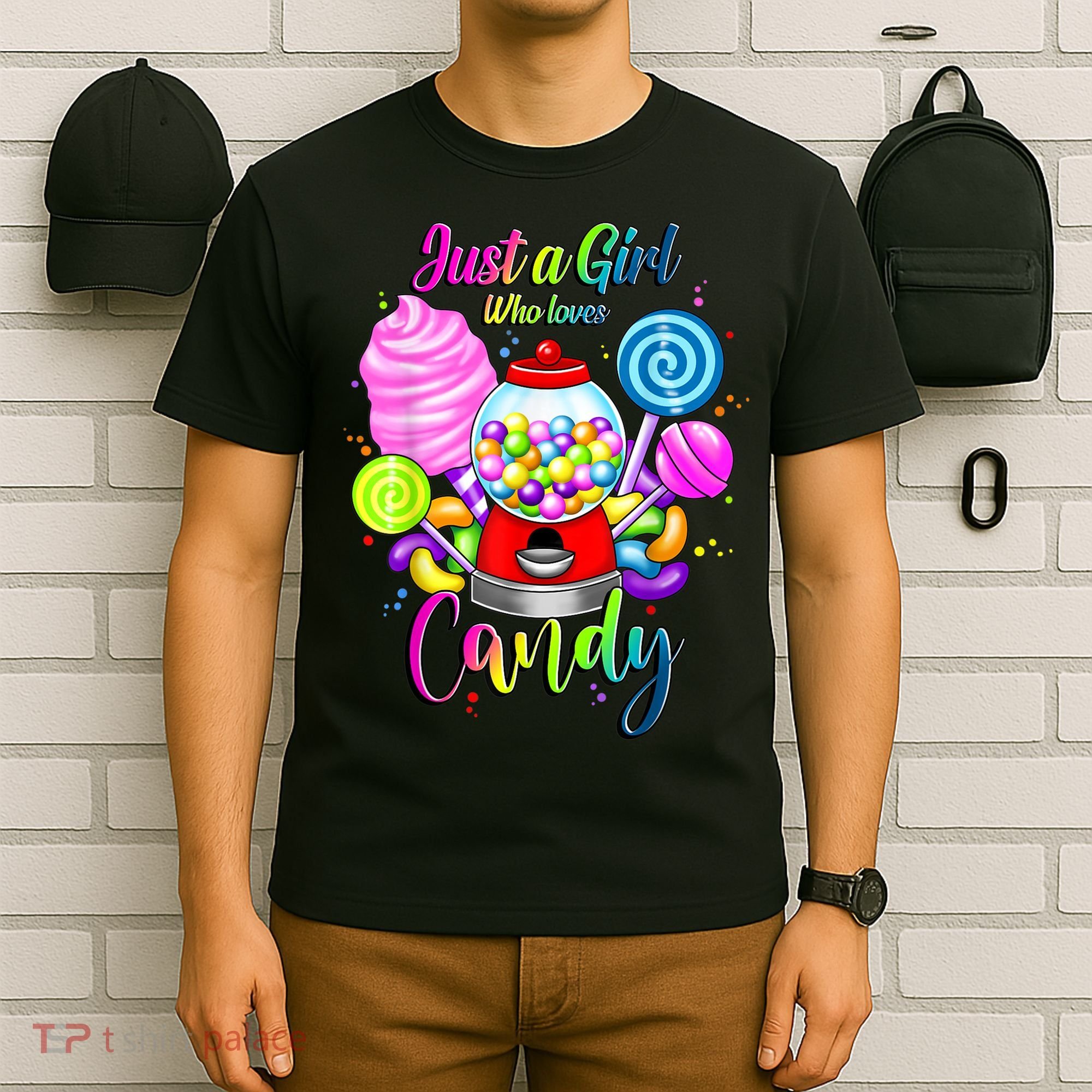 Just A Girl Who Loves Candy, Rainbow Sweets Tester Gift T-Shirt