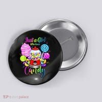 Just A Girl Who Loves Candy, Rainbow Sweets Tester Gift Button thumb 0