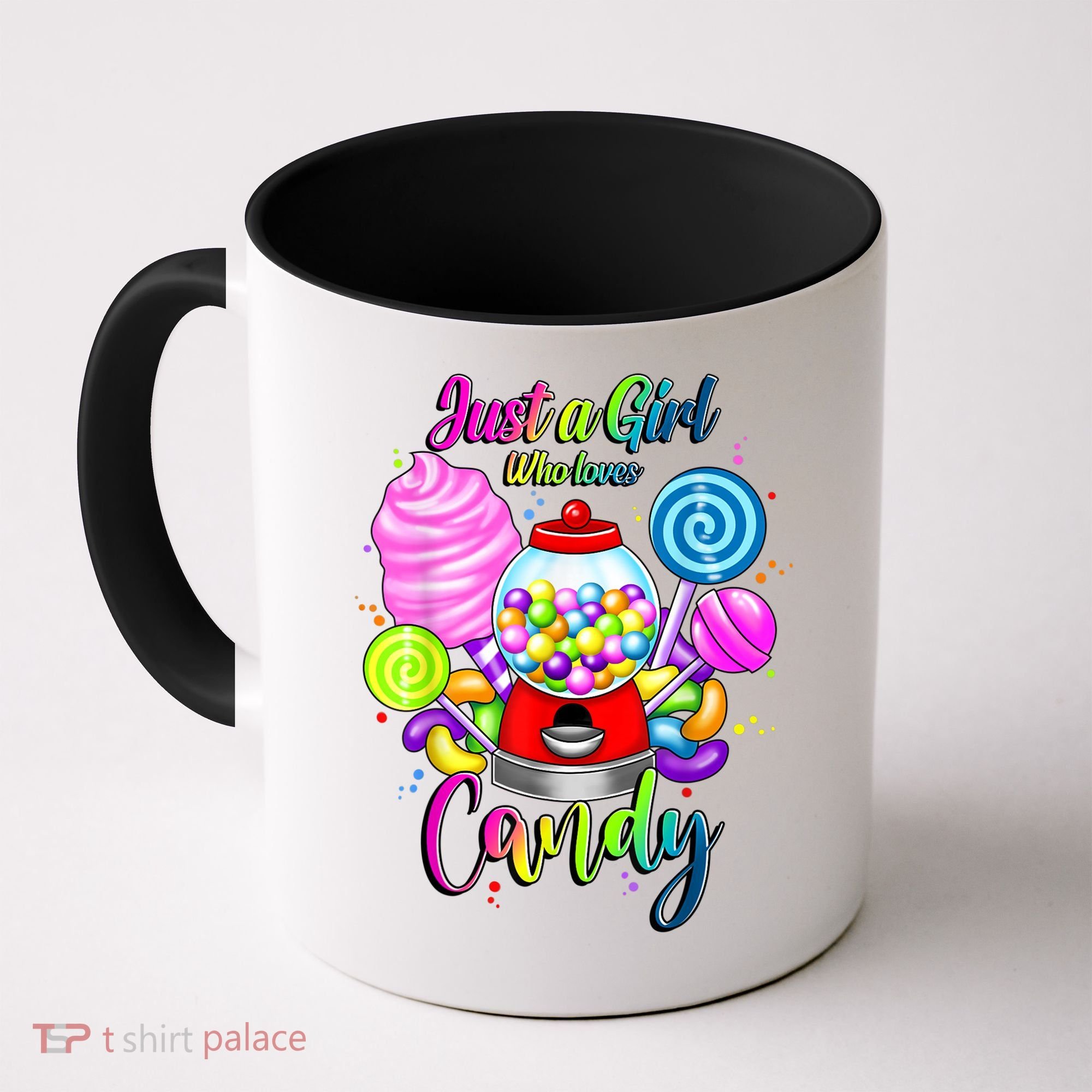 Just A Girl Who Loves Candy, Rainbow Sweets Tester Gift Coffee Mug