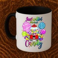 Just A Girl Who Loves Candy, Rainbow Sweets Tester Gift Coffee Mug thumb 2