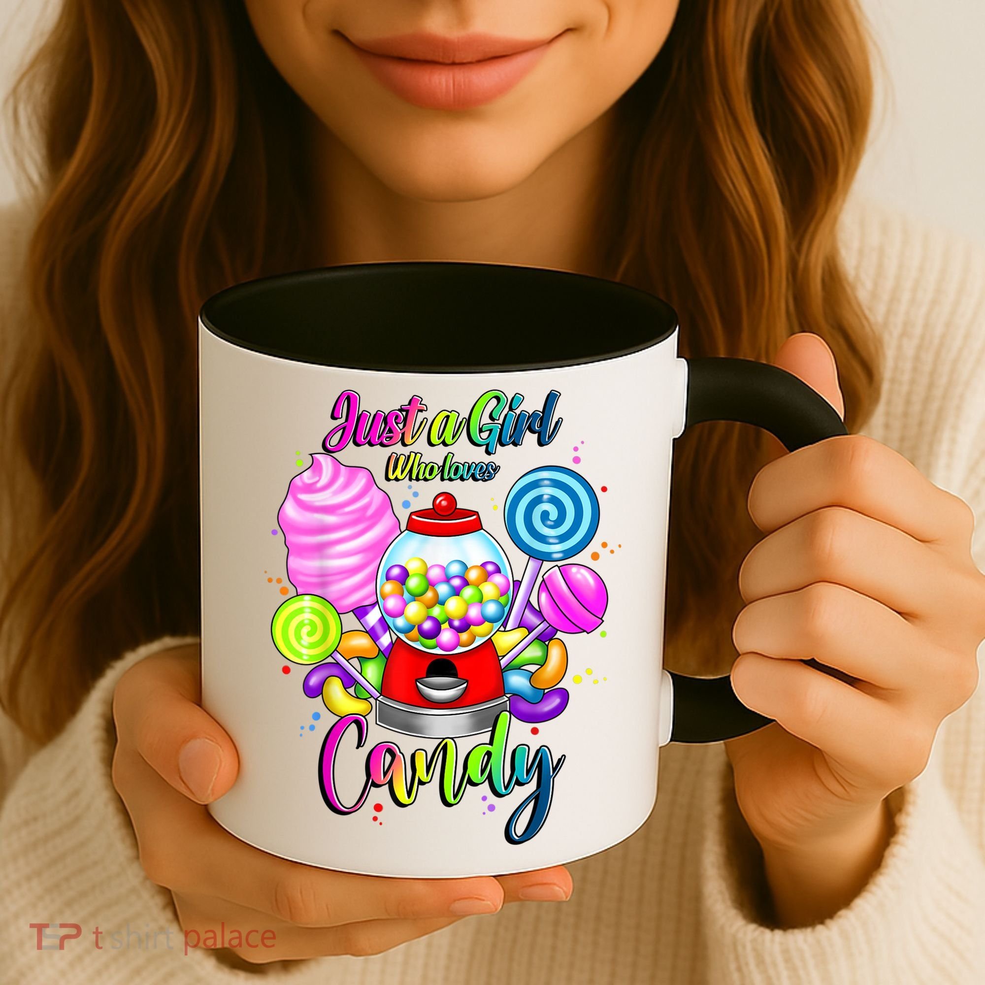 Just A Girl Who Loves Candy, Rainbow Sweets Tester Gift Coffee Mug