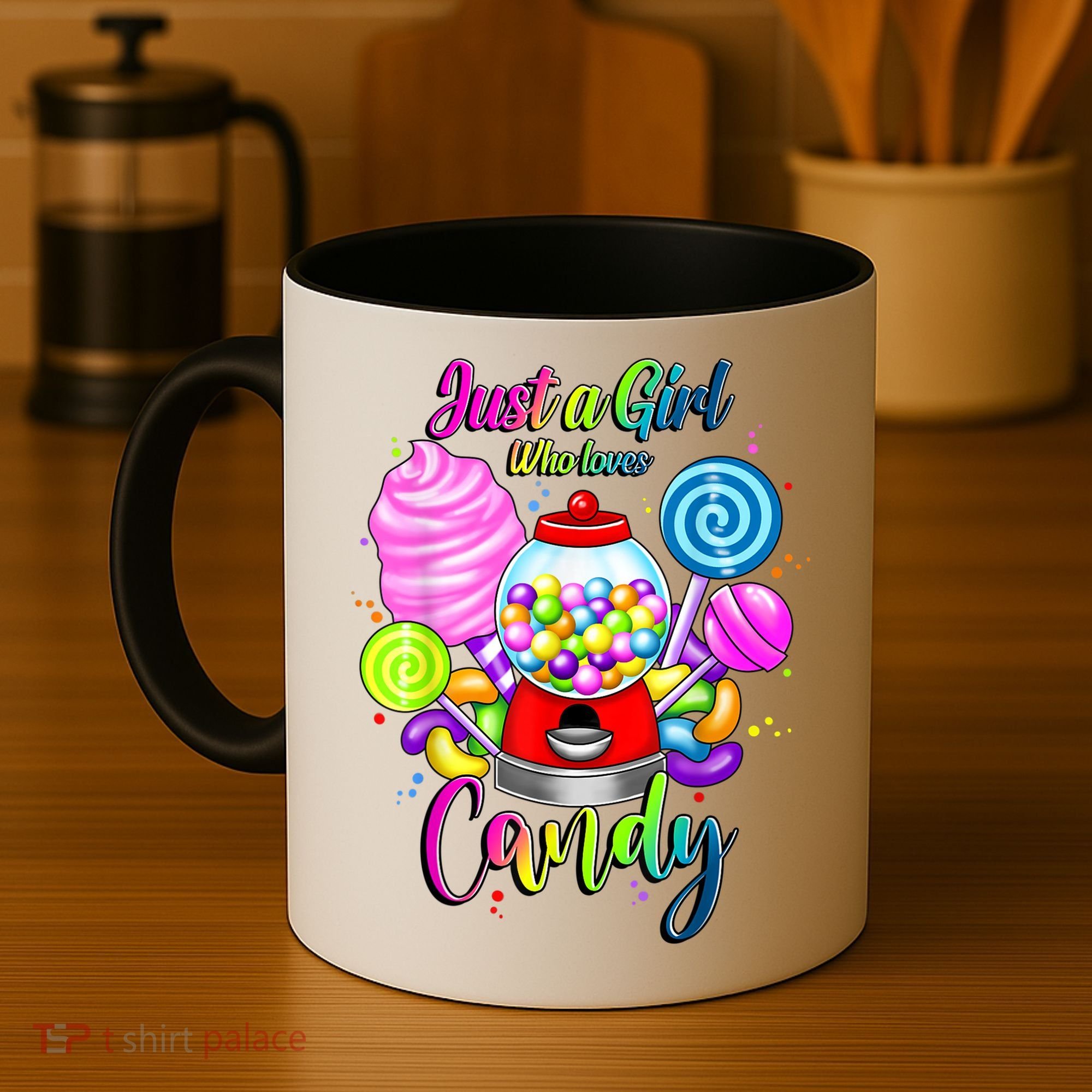 Just A Girl Who Loves Candy, Rainbow Sweets Tester Gift Coffee Mug