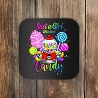 Just A Girl Who Loves Candy, Rainbow Sweets Tester Gift Coaster thumb 0