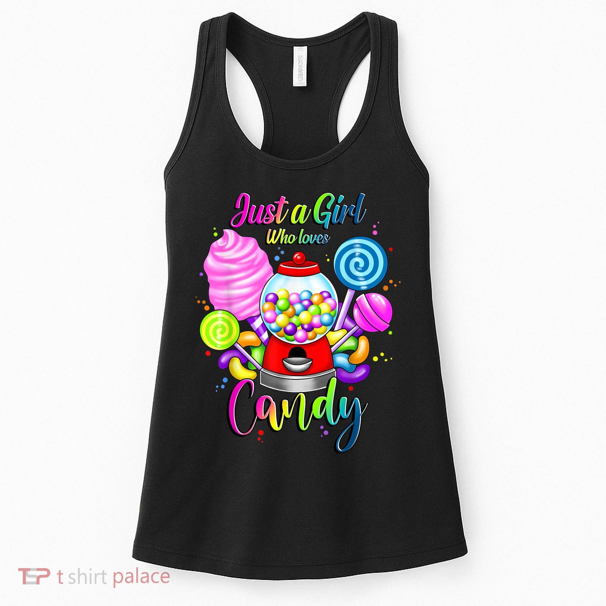 Just A Girl Who Loves Candy, Rainbow Sweets Tester Gift Women's Tank Top