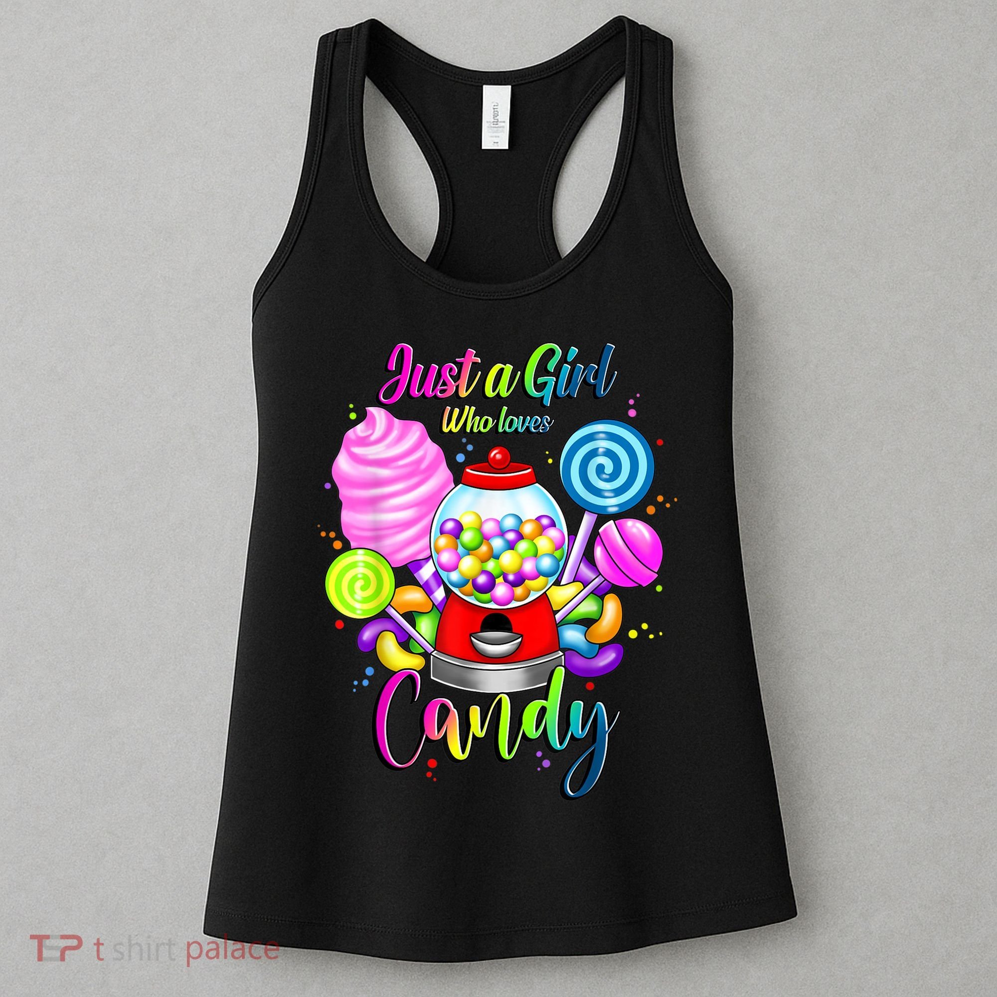 Just A Girl Who Loves Candy, Rainbow Sweets Tester Gift Women's Tank Top
