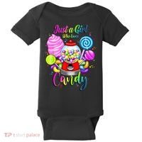 Just A Girl Who Loves Candy, Rainbow Sweets Tester Gift Baby Bodysuit thumb 0