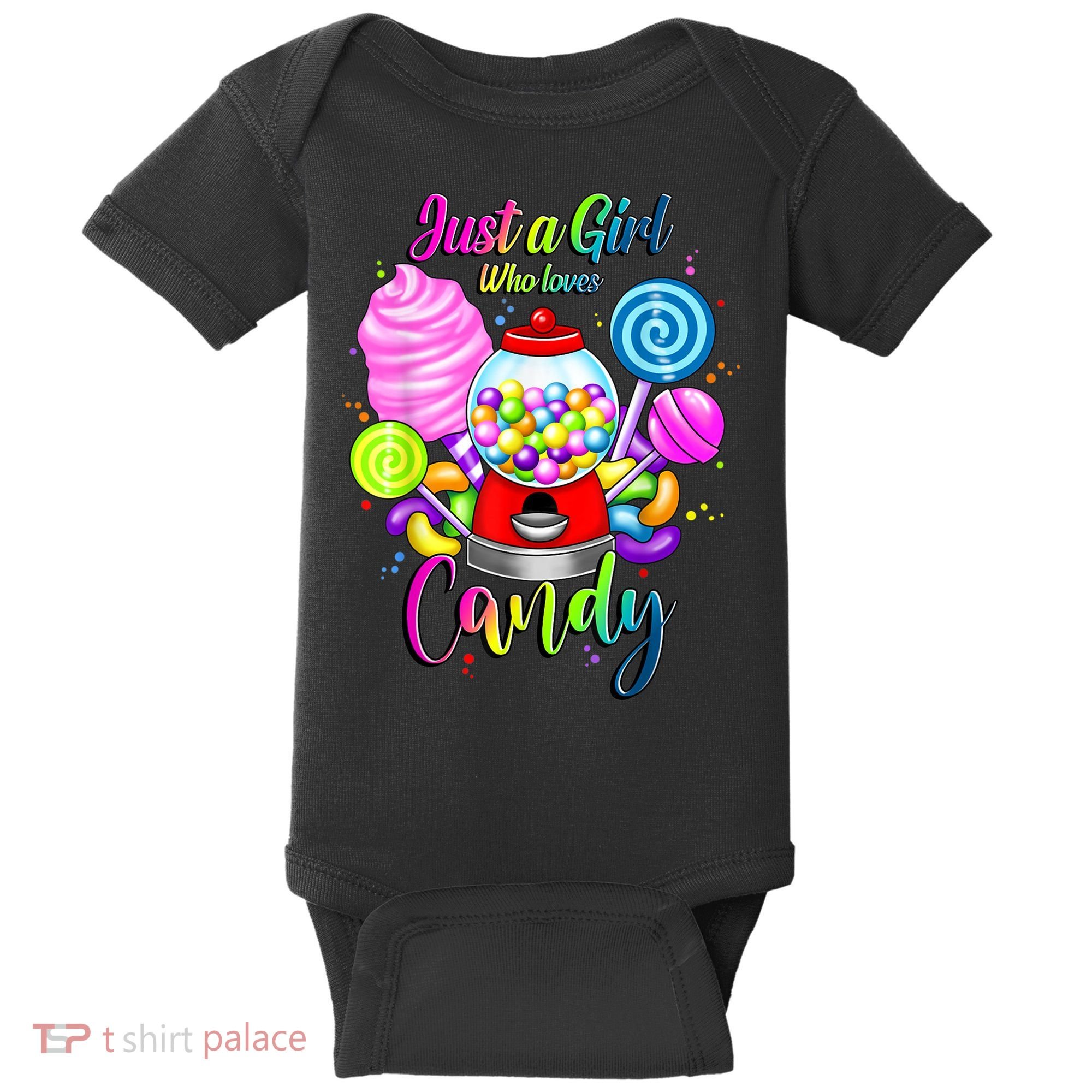 Just A Girl Who Loves Candy, Rainbow Sweets Tester Gift Baby Bodysuit