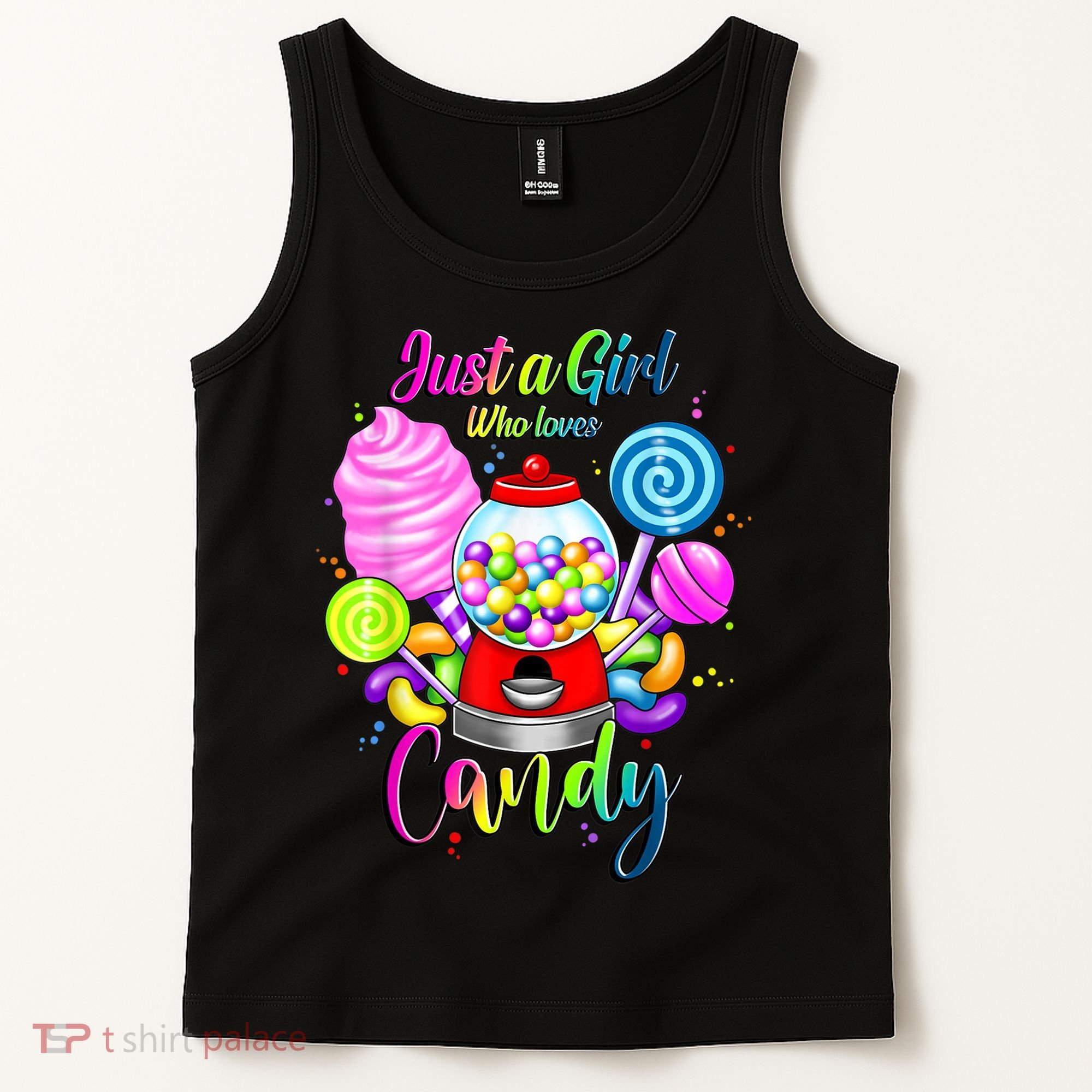 Just A Girl Who Loves Candy, Rainbow Sweets Tester Gift Tank Top